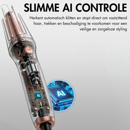 Sansbeauté Automatische Krultang - Keramische Haarkruller - Haarkrultang - Hair Curler - Haarstyler - Wavy Hair - Curling Iron - Krulborstel Roterend - Golvenkrultang - Wave Krultang
