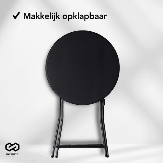 Infinity Goods Stevige Zwarte Statafel - Partytafel - Robuust en Weersbestendig - Inklapbaar - 80cm x 110cm - Feest - 1 stuk - Zwart