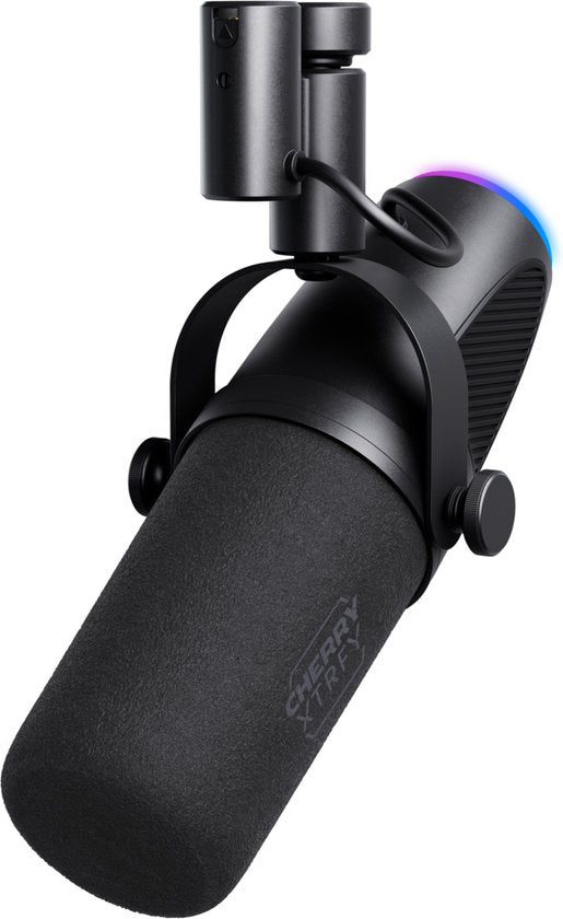 CHERRY XTRFY Ngale X - Microfoon - USB & XLR - Dynamisch - RGB - 2m Kabel - Zwart