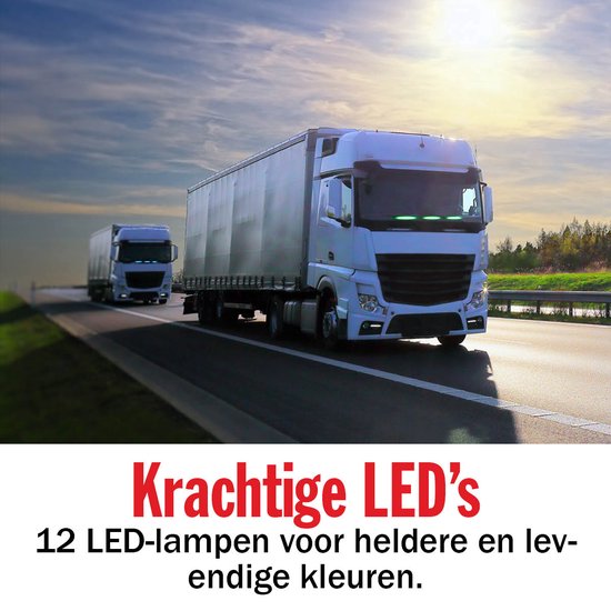 All Ride Auto Interieur Verlichting 12V/24V - LED Strip Auto en Vrachtwagen - Sfeerverlichting in 7 Kleuren - Auto Accessories - 70cm