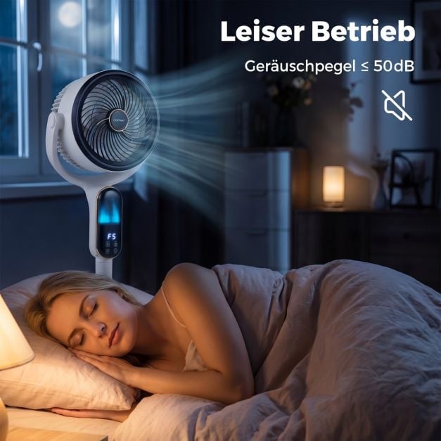 Coast Verstelbare Statiefventilator – 8 Snelheden – 54-96 cm – Wit