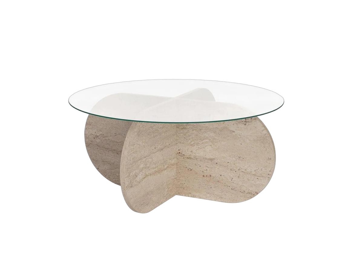 Kalune Design Aeris Salontafel - Transparant - Travertine - 110 x 60 x 40 cm
