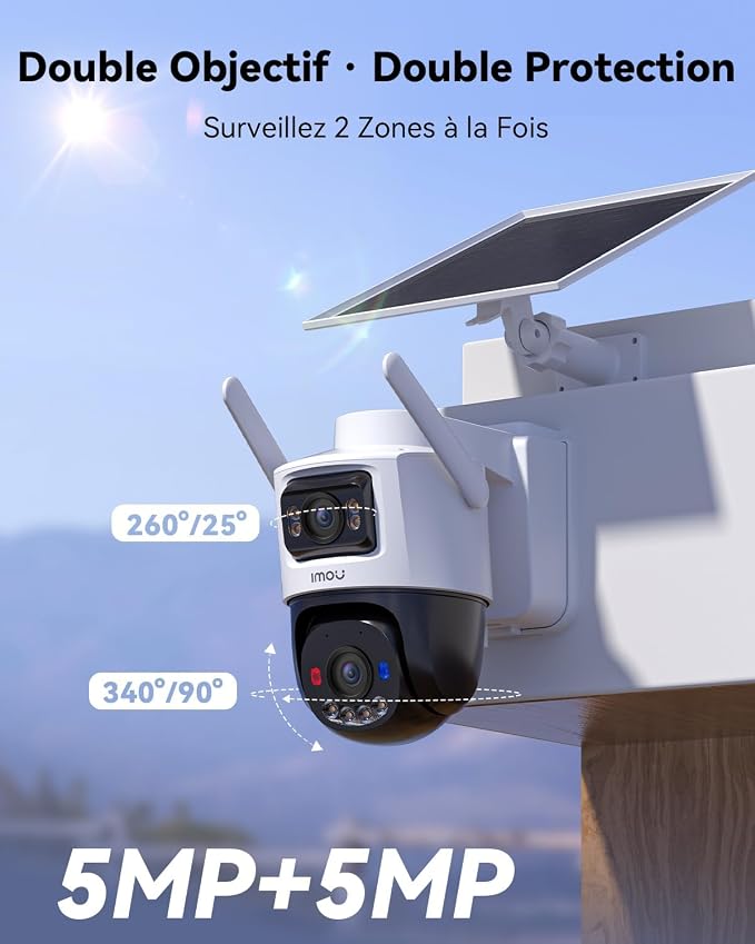 Imou IPC-SA70F-10M1T2 Solar Beveiligingscamera – Dual 5MP – WiFi & 4G LTE – IP65