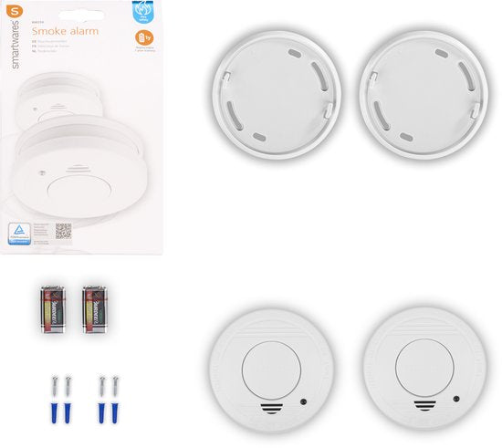 Smartwares 10.048.28 - Rookmelder 2st 85dB - 1 Jaar batterij, 10 jaar sensor - TUV Gecertificeerd - Brandmelder