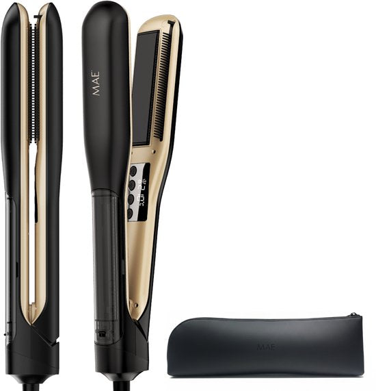 MAE® Steam Straight - Stijltang met Stoom - Professionele Stoomstijltang - zwart