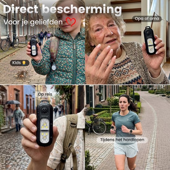 Persoonlijk Alarm Sleutelhanger 130dB - Zelfverdediging voor Vrouwen - Pepperspray - Oplaadbaar Zakalarm met Zaklamp