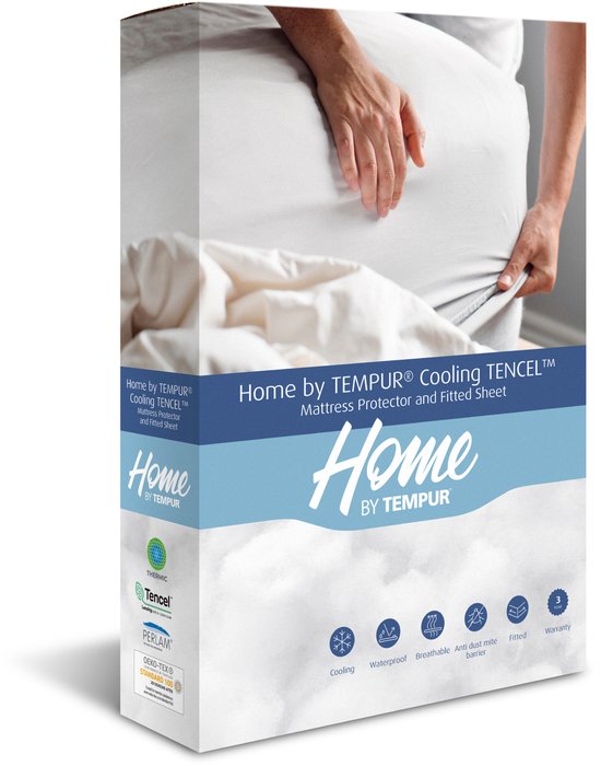 Home by TEMPUR® matrasbeschermer 140 x 210 x 25 cm – waterdicht – verkoelend – anti huisstofmijt – cooling TENCEL – wit