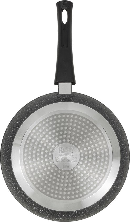 Resto Leo Hapjespan – Ø26 cm – Gesmeed Aluminium – 4-Lagen Pfluon Antiaanbaklaag – Inductie Pan – Ovenbestendig tot 200°C (zonder handgreep)