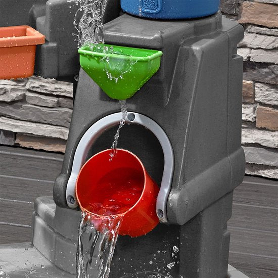 Step2 Pump & Splash Discovery Stone Pond Watertafel – Met waterpomp, emmer en 10 accessoires – Waterspeeltafel voor peuters – Buiten speelgoed vanaf 2 jaar – Activiteitentafel met water voor de tuin / buiten