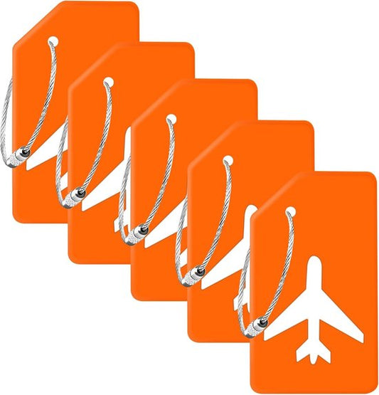 EverNeeds Bagagelabels Siliconen – Oranje – 5 Stuks – Kofferlabels voor Reizen