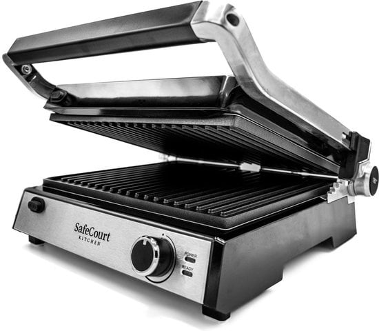 Safecourt Kitchen - 3-in-1 contactgrill - Broodrooster - Verwijderbare platen - 180 °C grill -  RVS