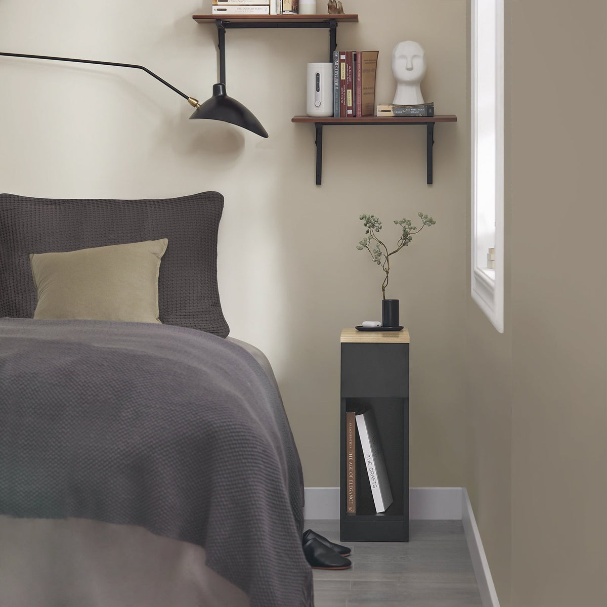 SoBuy Nachtkastje met Lade en Opbergvak - Set van 2 - 20x35x60 cm - Max. 20KG - Zwart