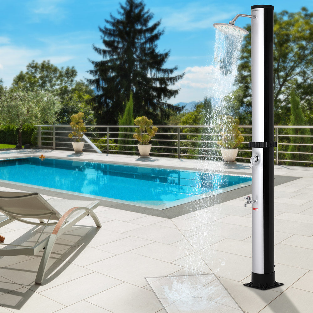 Monzana Buitendouche 35 liter – Solar UV-Bestendig 60°C - Zwart