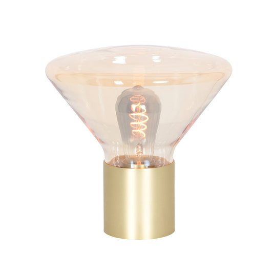 Tafellamp Ambiance 3401ME - Eigentijds messing met amberkleurig glas - Steinhauer - Binnen Gebruik