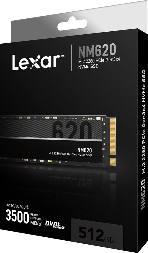 Lexar NM620 - Interne SSD - PCIe Gen3x4 - NVMe M.2 2280 - 512 GB