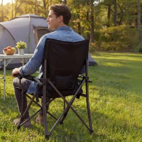 Trvlmore Campingstoel Ergonomisch - Zwart - Verstelbare rugleuning 100 cm - Draagvermogen 120 kg