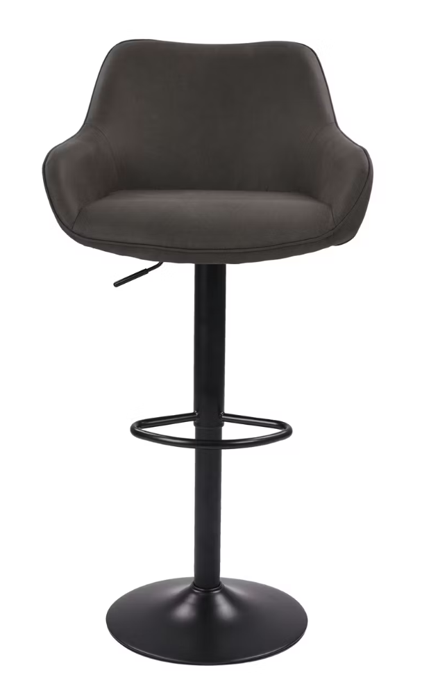 Dutchbone Oliver Barkrukken Set van 2 - Anthracite - 56 x 54 x 109 cm - Verstelbare Zithoogte 60-80 cm