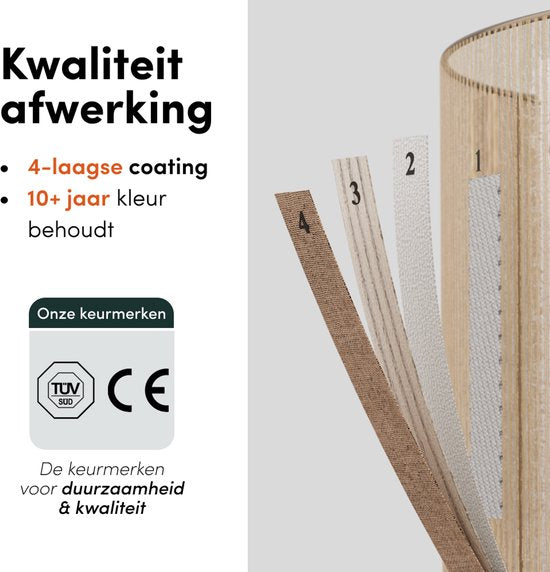 Nolt Plafondlamp - Plafonniere - E27 Lamp - Landelijk - ⌀ 45cm - Jute - Bruin