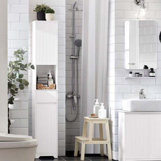 SoBuy Badkamer kast - 30 x 30 x 170 cm - wit