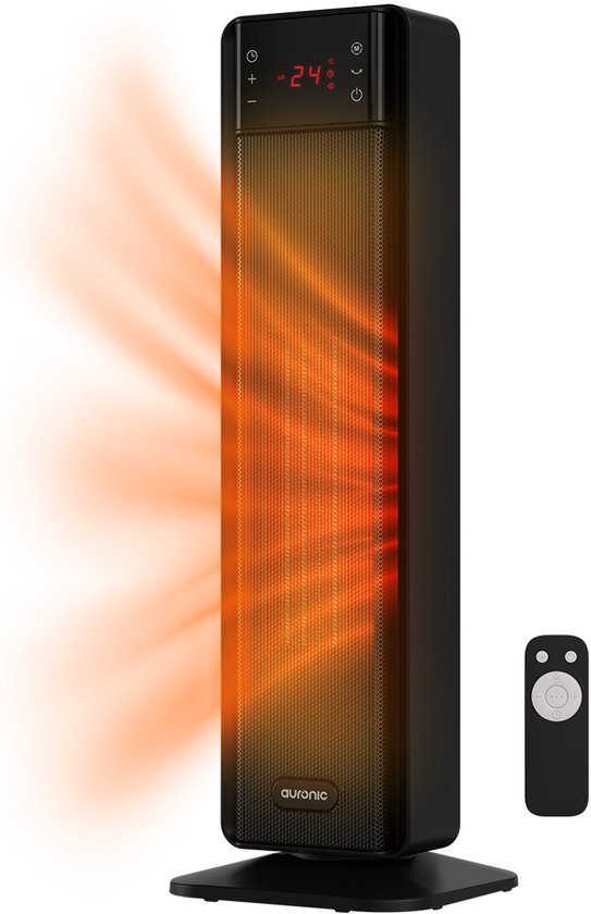Auronic Elektrische Kachel - Keramische Kachel - Toren Kachel - 2000W Heater - Zwart