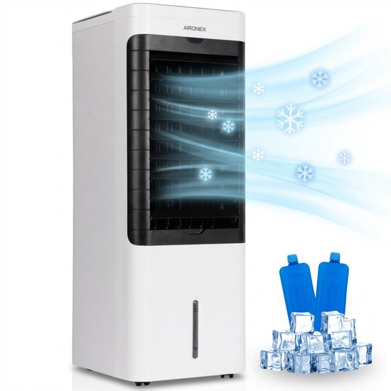 Aironex Aircooler / Luchtkoeler – Met Koelelementen, 5L Watertank, Afstandsbediening, Timer & LED Display – Voor Verfrissende Verkoeling - Geen Mobiele Airco, Maar Effectief Alternatief Zonder Slang