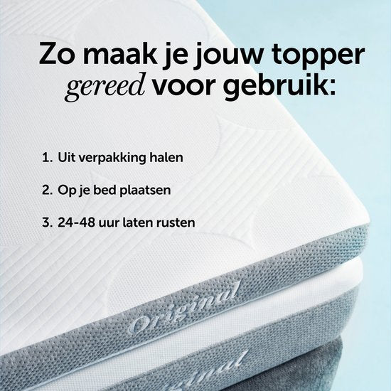 Cloudpillo Original Topper 90x200 - Topdekmatras - Adaptieve Ondersteuningslaag - 4-Seizoenen - Voorzien van Elastieken - Matras Topper