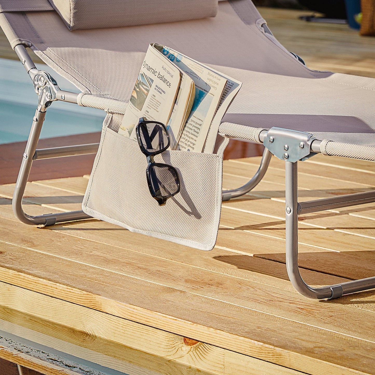 SoBuy Ligbed - Opvouwbaar - Max. 120 kg - 195 x 63 x 30 cm - Wit