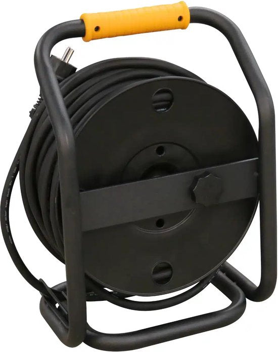 Relectric Pro Kabelhaspel – 40m – 4 stopcontacten – Met oprolknop - Randaarde - IP44 - RELEC493111