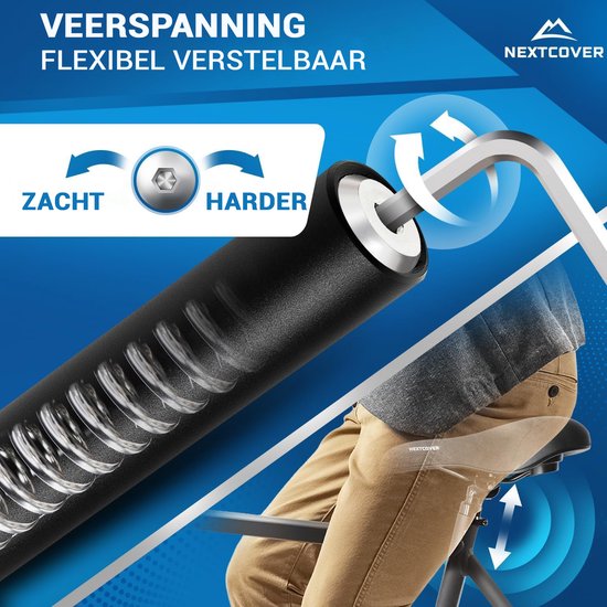 Nextcover Verende Zadelpen - Comfort Spring - 31.6mm - Zwart