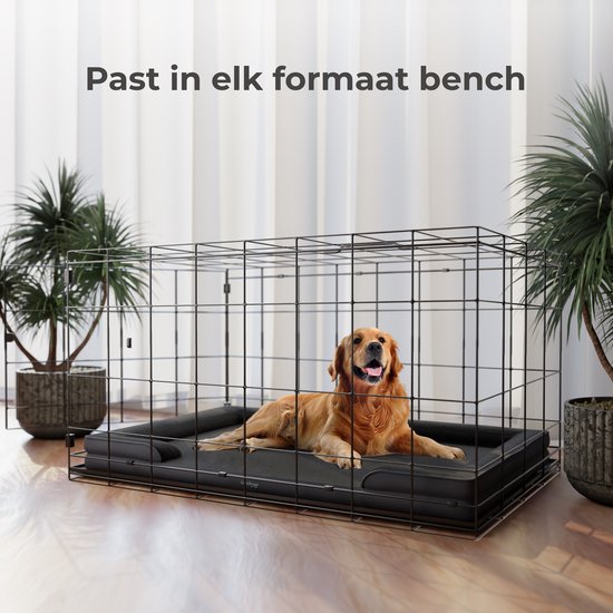 CozySense® Orthopedische Hondenmand 100x70 cm - Maat XL - Waterdicht Hondenbed met Wasbare Hoes - Geschikt Als Benchkussen - Zwart