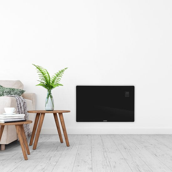 VONROC – Elektrische Kachel Convector – 2000W & Met Wifi Besturing – Voorzien Van Led-Display En Timer – Voor Ruimtes Tot 24 m² – Zwart Glas