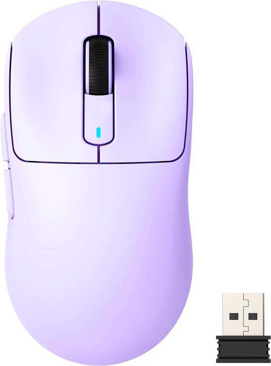 ATTACK SHARK Draadloze Gaming Muis - Bekabeld/2.4G/BT5.4 - Lichtgewicht 49G - PAW3395 - 26000DPI - Lavender