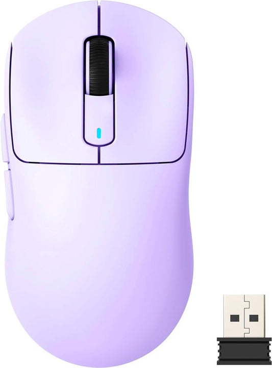 ATTACK SHARK Draadloze Gaming Muis - Bekabeld/2.4G/BT5.4 - Lichtgewicht 49G - PAW3395 - 26000DPI - Lavender