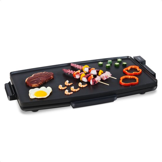 MOA Elektrische Grillplaat - Teppanyaki Bakplaat - Tafelgrill - BPA-vrij - Gourmetstel voor 8 Personen - XXL - 2400W - Zwart