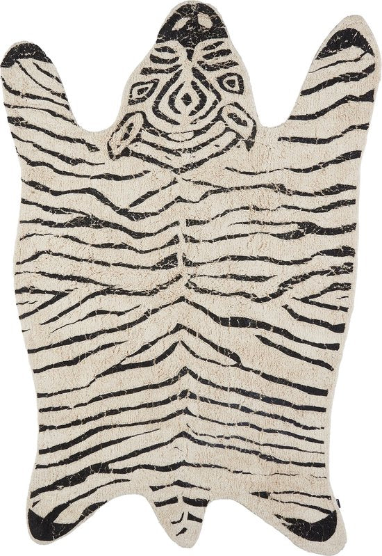 In The Mood - Vloerkleed Kinderkamer - Vloerkleed Jungle - Zebra - 180 x 120 cm - Zwart/Wit