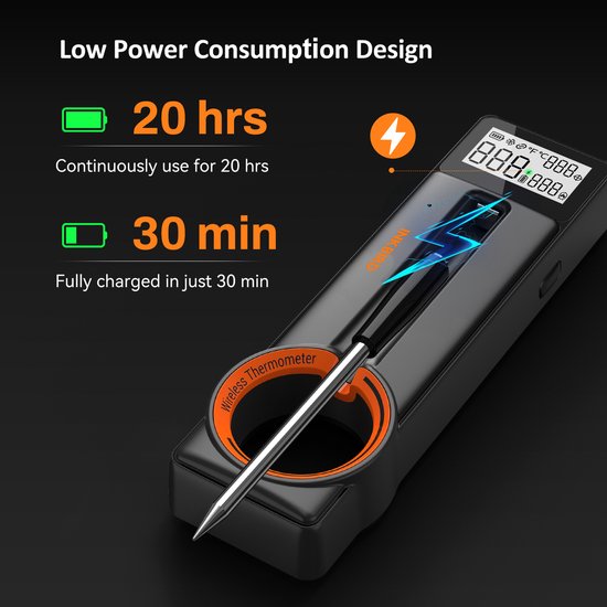 INKBIRD Bluetooth Draadloze Vlees Thermometer nieuw model 2025 Ultradunne 5 mm Sonde
