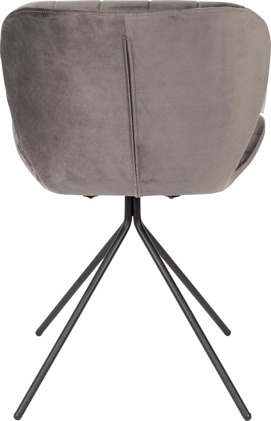 Zuiver OMG Velvet Eetkamerstoelen Grijs - Set van 2