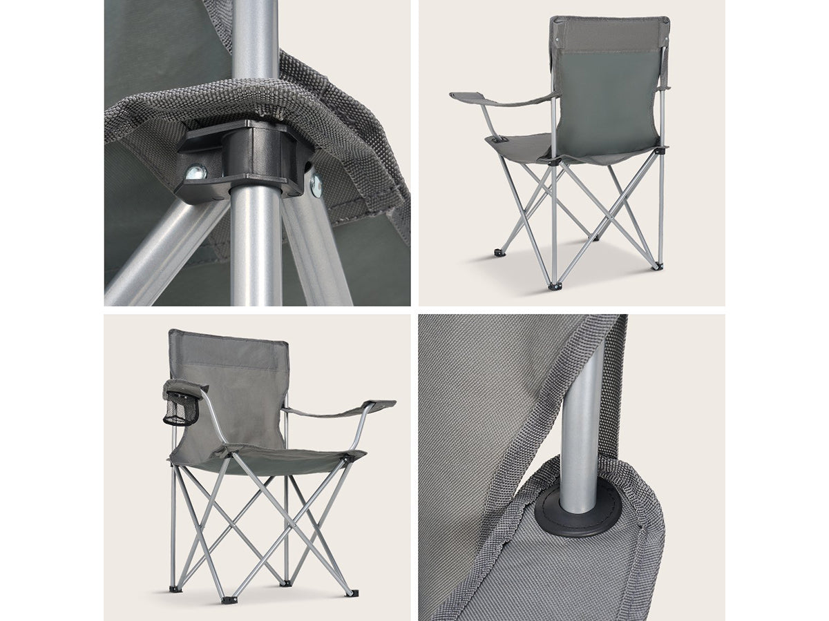 Trvlmore Campingstoelen Basic Set van 2 - Zwart - 2,2 kg per stoel - Draagvermogen 120 kg
