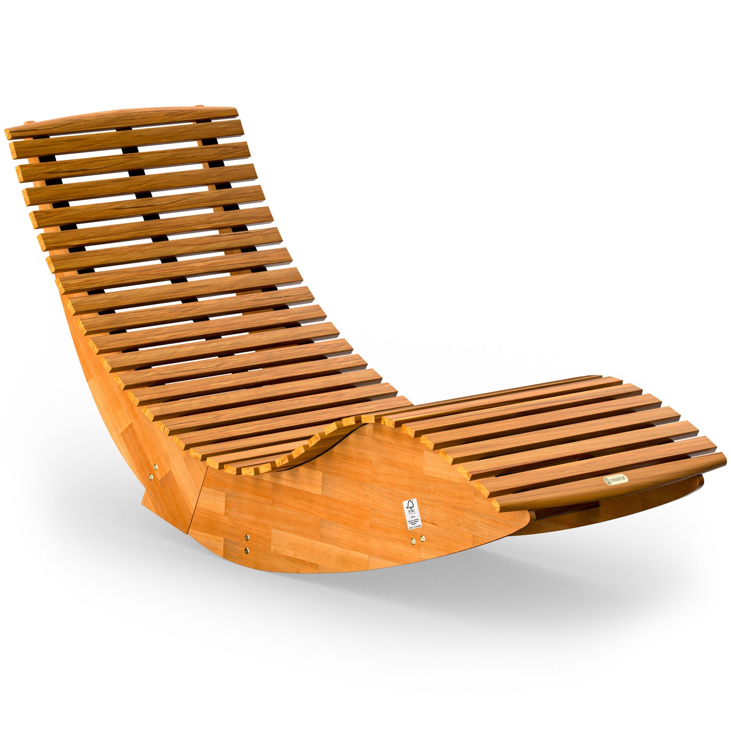 CASARIA Schommelligstoel Java – Ergonomisch Ligbed Van Duurzaam FSC-Acaciahout – Opvouwbaar En Weerbestendig – Voor Tuin En Terras – 154 x 60 x 78 cm
