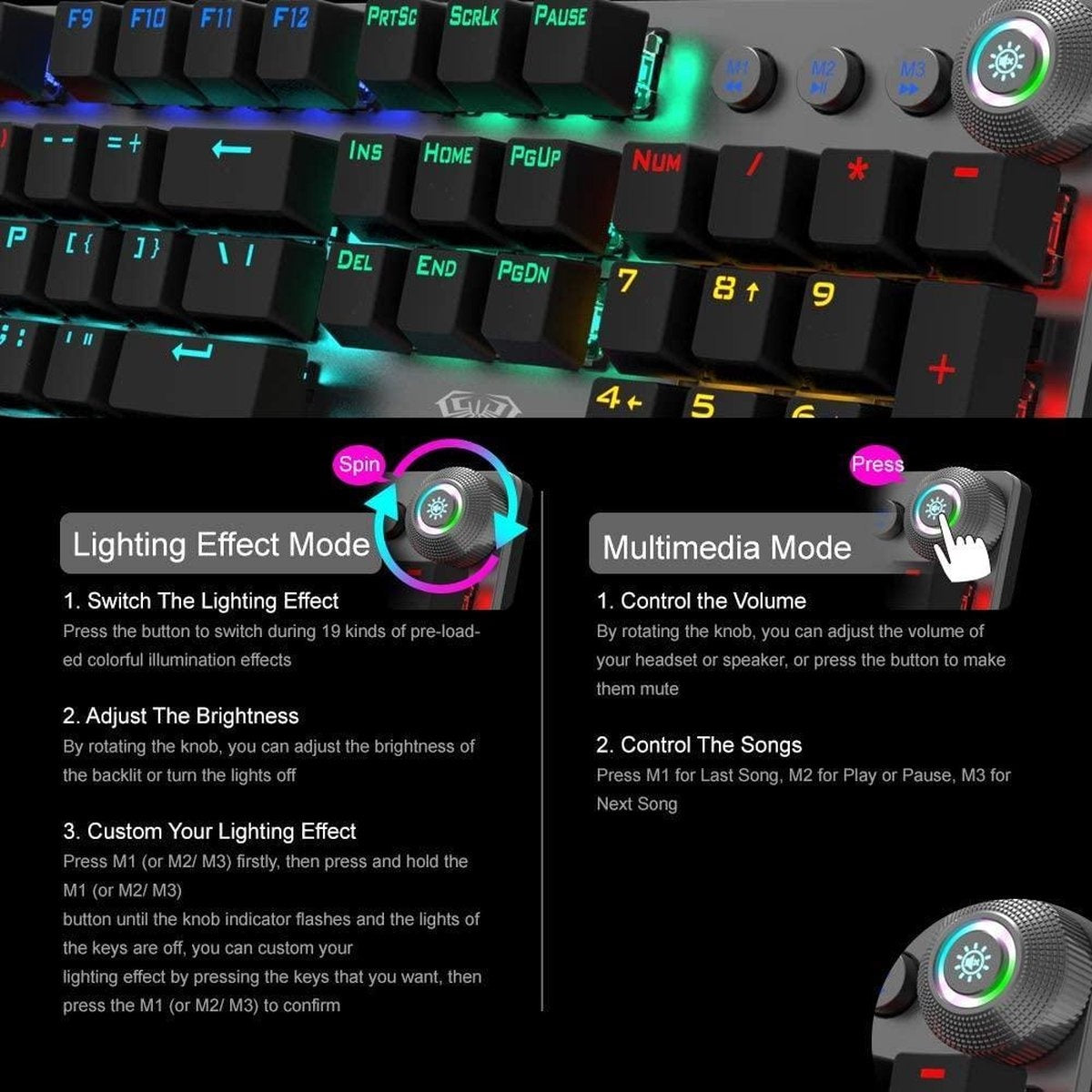 AULA F2058 RGB mechanisch gaming toetsenbord - QWERTY - blue switch