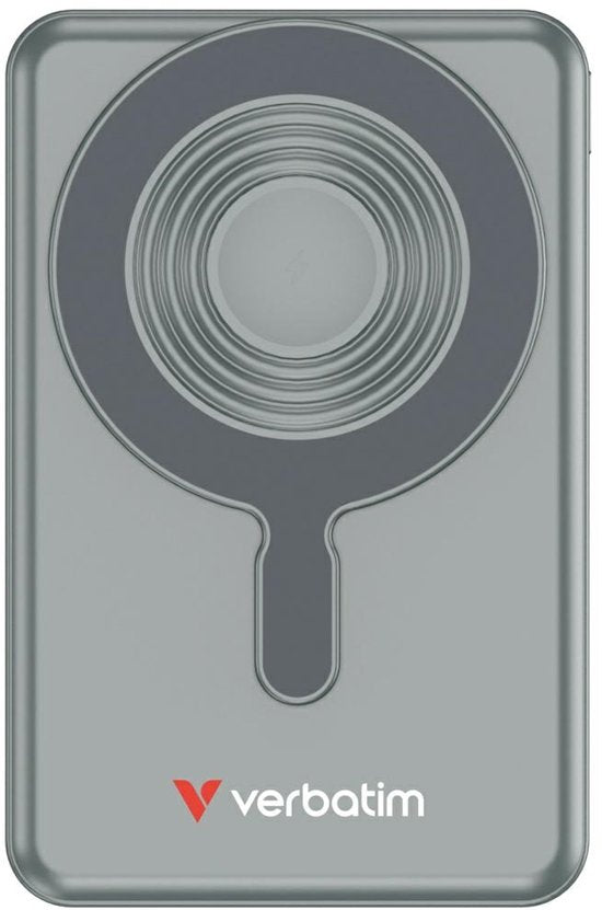 Verbatim Powerbank 10000Mah Charge N Go Met Magnetische Standaard, Draadloos En Tft-Scherm