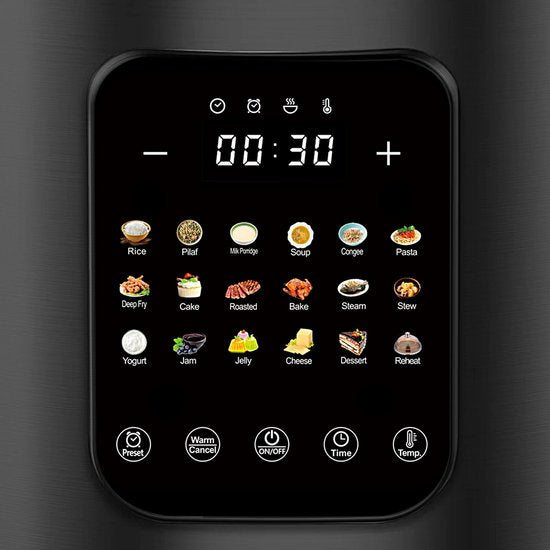 TurboTronic DMC21 Multicooker met 18 Kookprogramma's - Zwart