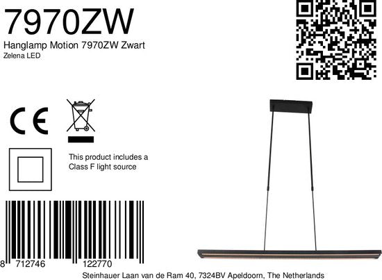 Hanglamp Steinhauer Zelena LED - Zwart