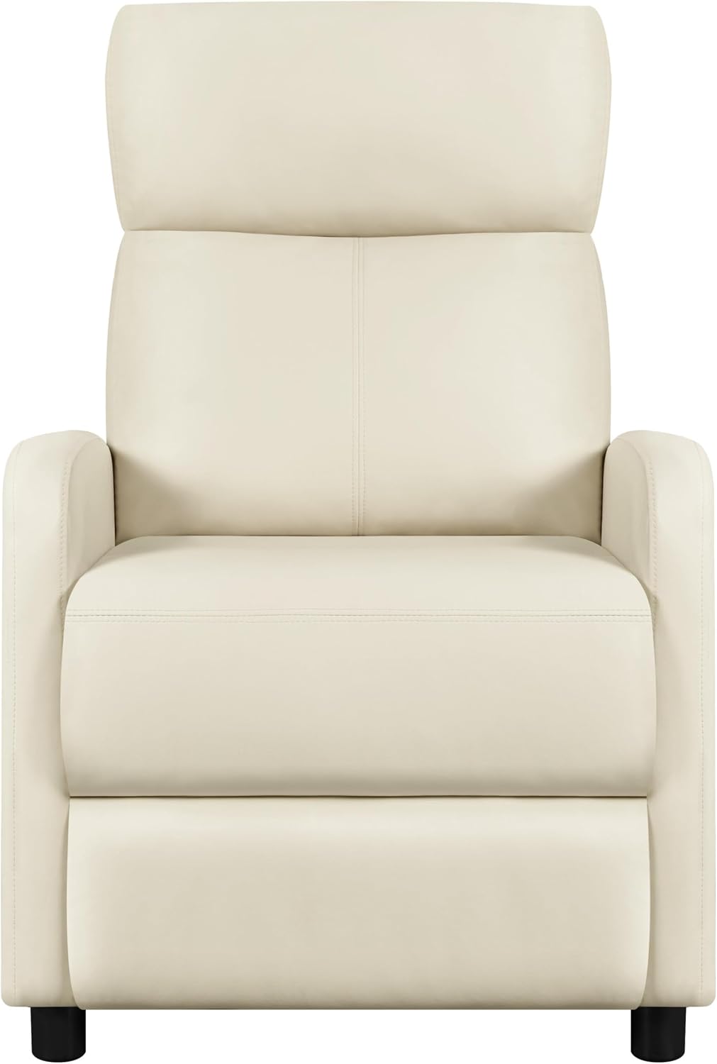 Yaheetech Relaxstoel XL - Verstelbare Ligstoel met Voetensteun - Kunstleer Beige - 87 x 61,5 x 99 cm