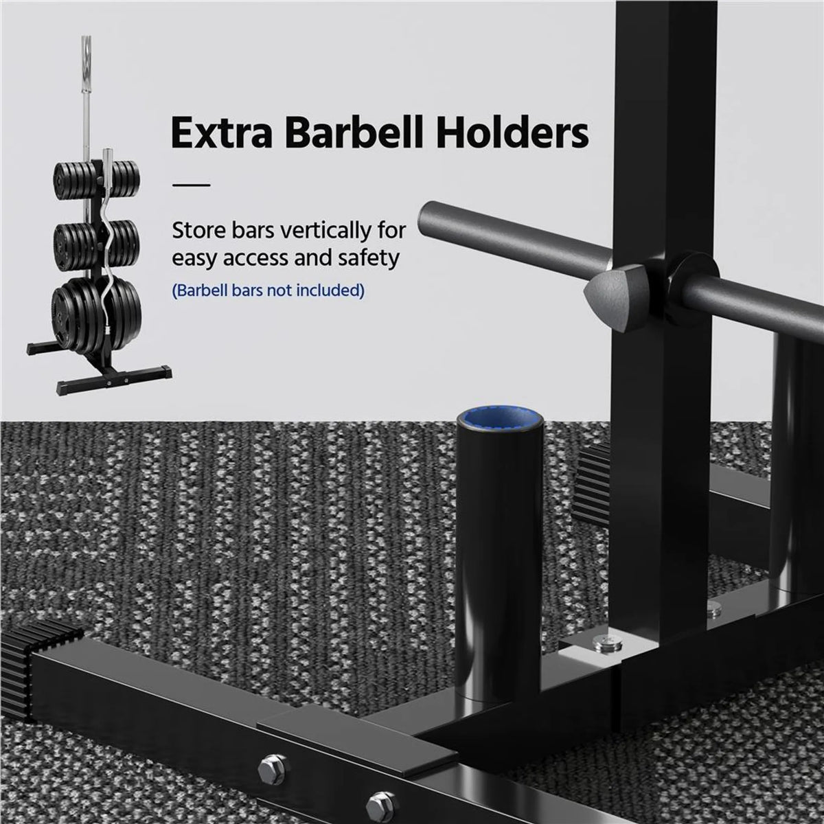 Yaheetech Halterrek Voor Gewichtsschijven – Voorzien Van 6 Schijfhouders En 2 Halterstanghouders En Plastic Beschermvoetjes – Voor Home Gym – Zwart Poedergecoat Metaal – 68,5 x 61 x 113 cm