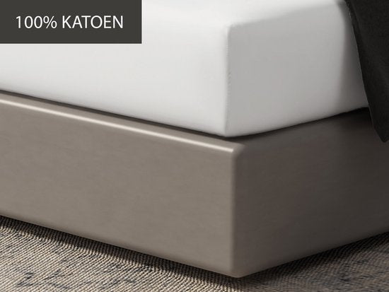 DoubleDry Hoeslaken 90x200 cm - 100% Natuurlijk Katoen - Zacht & Ademend - Rondom Elastiek - OEKO-TEX & BSCI - Wit