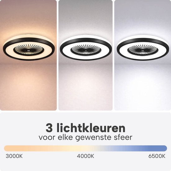 Slimme Plafondlamp met Ventilator – Plafondventilator met App en Afstandsbediening - 4800 Lumen - RGB - 6 Snelheden - BREND BR-2253