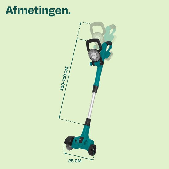 VONROC Accu Onkruidborstel 20V – telescopisch handvat - staal- en nylonborstel - excl. accu en lader