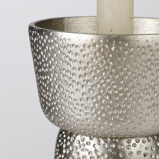 Casa Vivante - Dakar Kandelaar - Aluminium - 10.50 x 21.50 cm - Zilver
