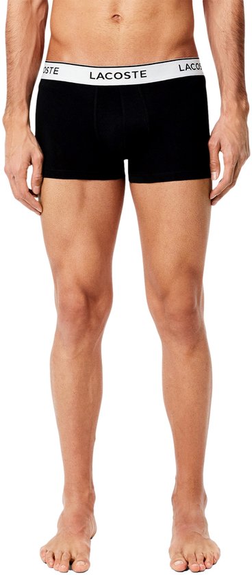 Lacoste 3-Pack Trunks Heren Boxershorts - Zwart - maat M - Slim Fit Stretchkatoen